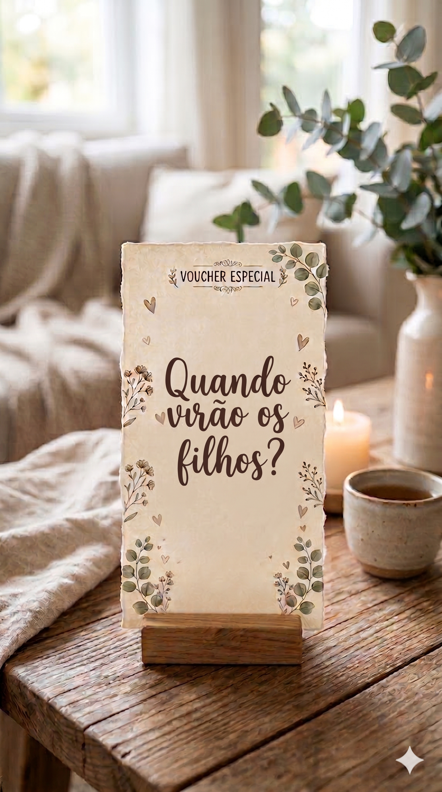 Voucher para perguntar quando virão os filhos