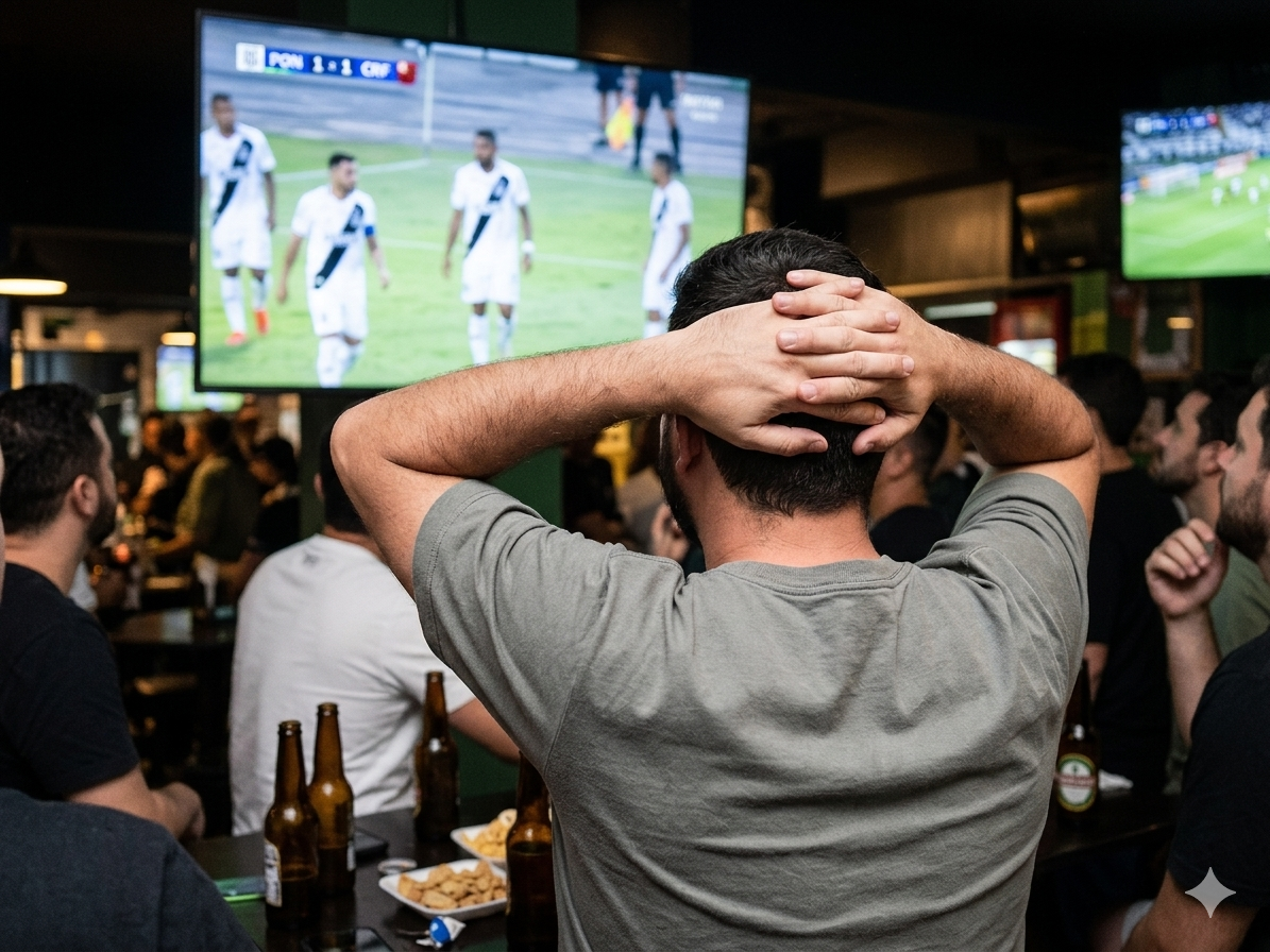Televisão blindada para aguentar um jogo da Ponte Preta